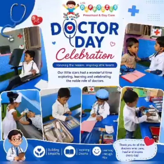 Children dressed as doctors and nurses
